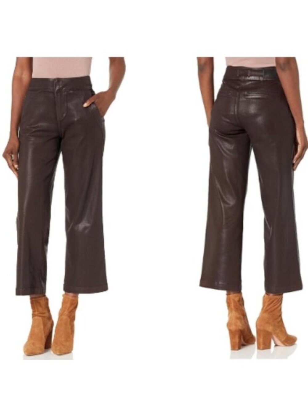 PAIGE Women’s Nellie Cropped Wide Leg Trousers – Chicory Coffee (Size 33)